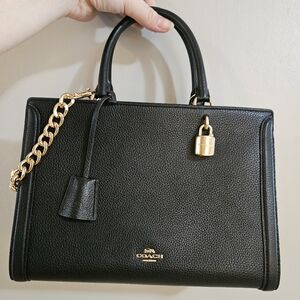 Coach Zoe Black Leather Handbag